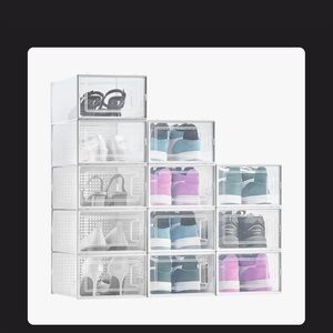 Stackable Shoe Organizer Storage Box - Black